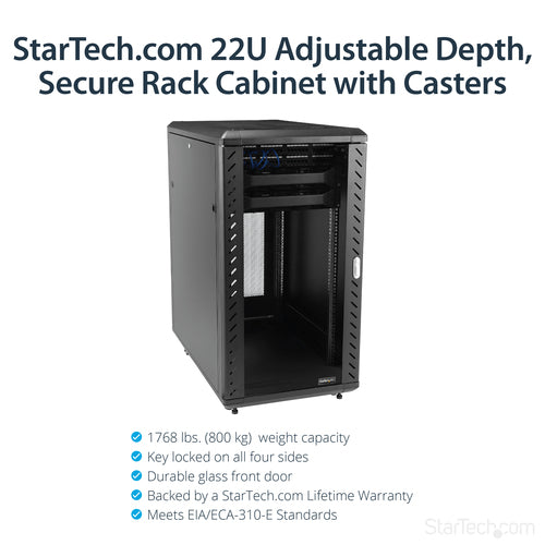 22U SERVER RACK CABINET NETWORK EQUIPMENT RACK ENCLOSURE