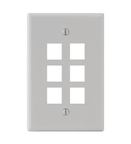 FACEPLATE, OVERSIZED, 6-PORT, IVORY
