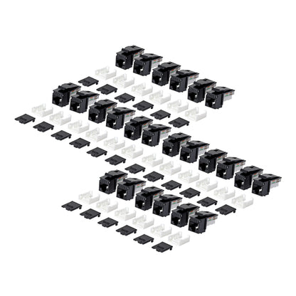 CAT6 UTP KEYSTONE JACK 24-PACK 90-DEGREE 110 PUNCH DOWN BLACK (C6KEY110BK24PK)
