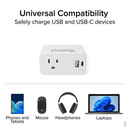 PLUGABLE 32W USBC USB CHARGER 32W USB-C USB-A AC OUTLET CHARGER