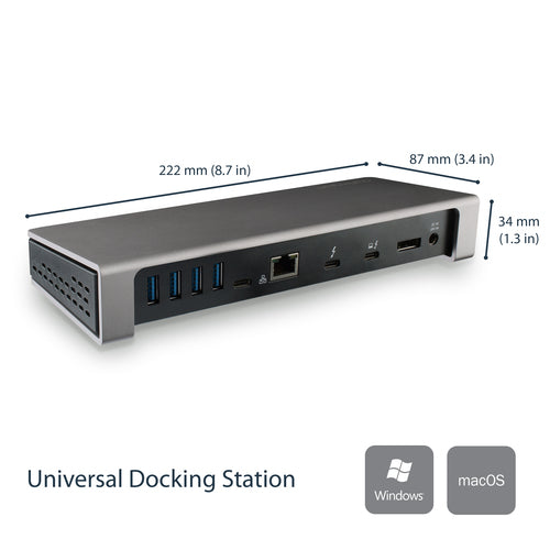 THUNDERBOLT 3 DOCK 4K 85W PD DUAL MONITOR LAPTOP DOCKING STATION