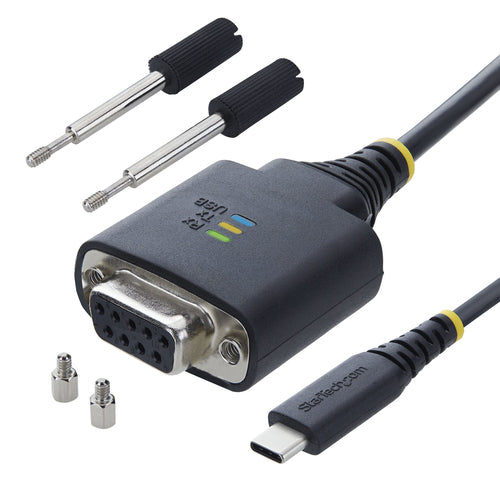 6.6FT USB-C TO SERIAL TO NULL MODEM ADAPTER CABLE - FTDI RS232 (1P6FFCN-USB-C-SERIAL)