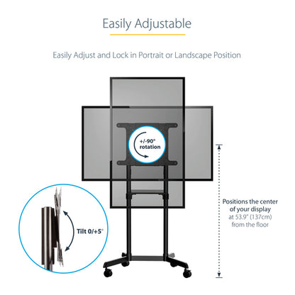 MOBILE TV CART ROLLING TV STAND MOBILE DISPLAY CART VESA MOUNT