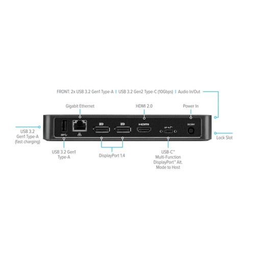 USB-C DISPLAYPORT ALT. MODE DOCKING STATION W/ 85W POWER GREY