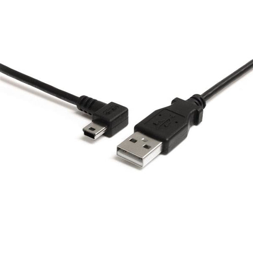 6FT LEFT ANGLE MINI USB CABLE USB 2.0 A TO MINI B CHARGING CORD