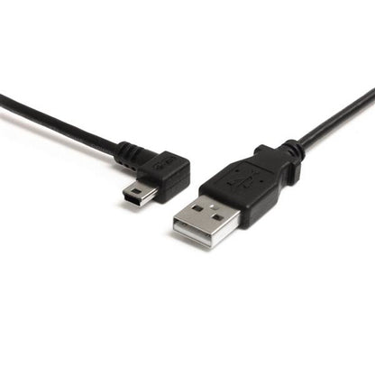 6FT LEFT ANGLE MINI USB CABLE USB 2.0 A TO MINI B CHARGING CORD