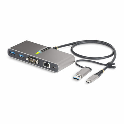 USB-C TO 2-PORT USB 5GBPS TYPE A HUB GB ETHERNET RS232 SERIAL