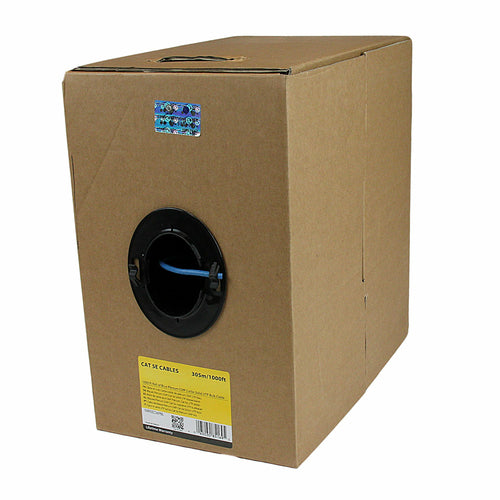 1000FT BLUE CAT5E CABLE PLENUM BULK SOLID WIRE ETHERNET RJ45 SPOOL