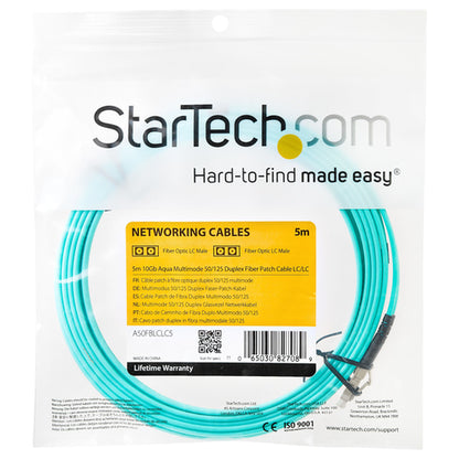 5M MULTIMODE FIBER OPTIC CABLE OM3 LC/LC 50/125 LSZH FIBER CABLE