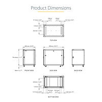 15U SERVER RACK CABINET 4 POST NETWORK EQUIPMENT RACK W/ CASTERS