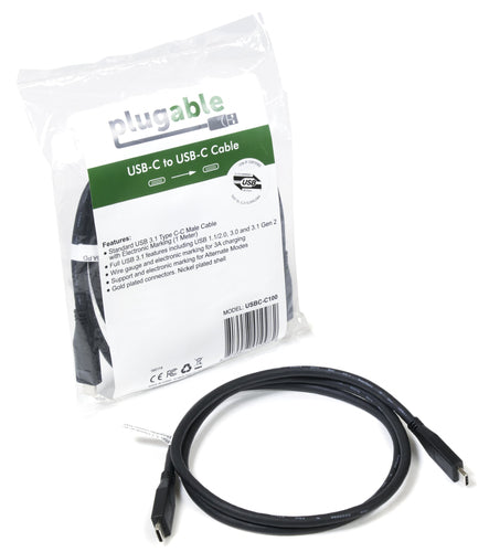 PLUGABLE USBC-C100 10 GBPS USB C TO USB C CABLE