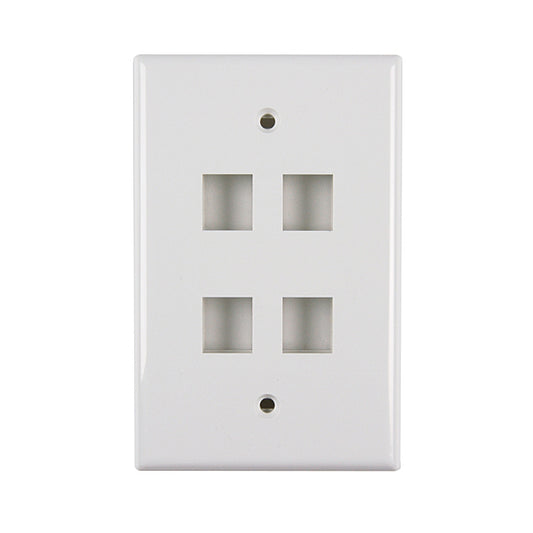 FP04PWH-SPK FACEPLATE 4 PORT WHITE