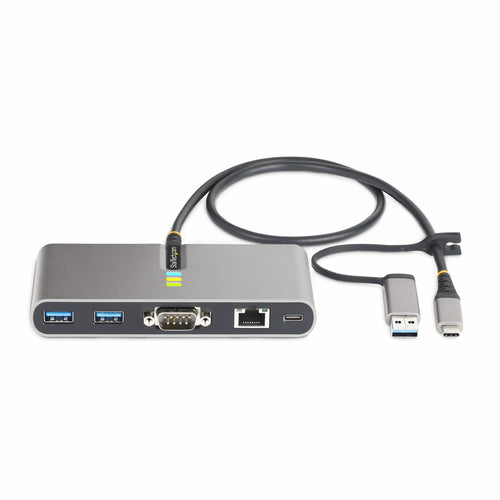 USB-C TO 2-PORT USB 5GBPS TYPE A HUB GB ETHERNET RS232 SERIAL