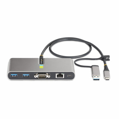 USB-C TO 2-PORT USB 5GBPS TYPE A HUB GB ETHERNET RS232 SERIAL