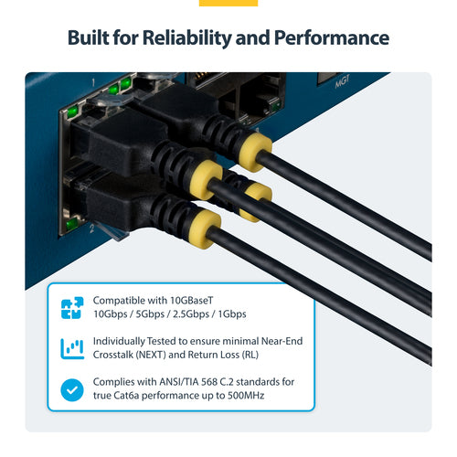 ULTRA SLIM CAT6A CABLE BLACK SLIM SNAGLESS RJ45 UTP PATCH CABLE
