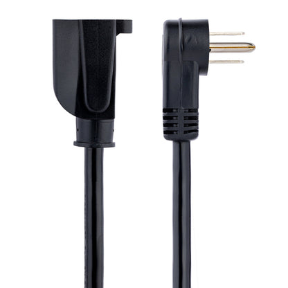1FT POWER EXTENSION CORD RIGHT ANGLE NEMA 5-15P TO 5-15R FLAT PLUG