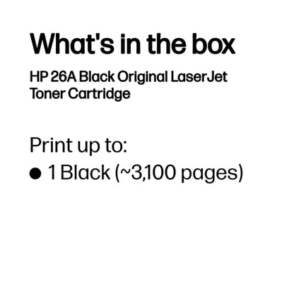 26A BLACK TONER CARTRIDGE FOR LASERJET