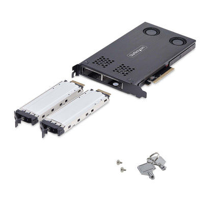 DUAL M.2 NVME SSD TO PCIE X8 REMOVABLE MOBILE RACK/BACKPLANE