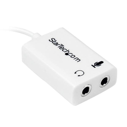 HEADPHONE MICROPHONE SPLITTER WHITE - 4 PIN TO 2X 3 PIN 3.5MM