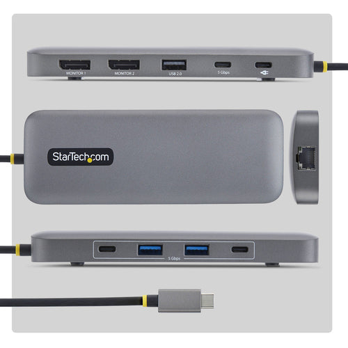 USB-C DUAL-DP MULTIPORT HUB - 100W PD 2X 4K 60HZ GBE