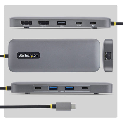 USB-C DUAL-DP MULTIPORT HUB - 100W PD 2X 4K 60HZ GBE