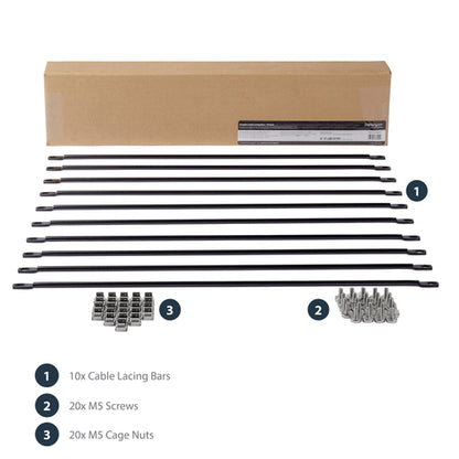 CABLE LACING BAR HORIZONTAL 10PACK SERVER RACK CABLE MANAGEMENT