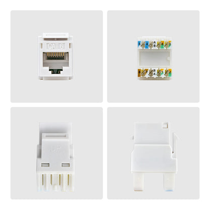 CAT6 UTP KEYSTONE JACK 24-PACK 180-DEGREE 110 PUNCH DOWN WHITE