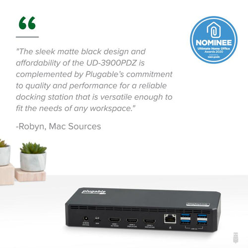 PLUGABLE UD-3900PDZ USB C TRIPLE DISPLAY DOCK W/ PD