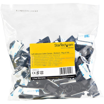 100 ADHESIVE CABLE MANAGEMENT CLIPS COMPUTER/NETWORK CORD HOLDER