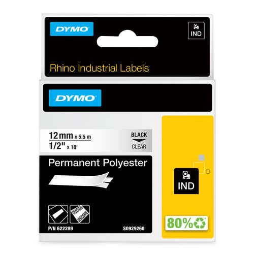 RHINOPRO 1/2IN CLEAR PERMANENT POLY TAPE CARTRIDGE (622289)