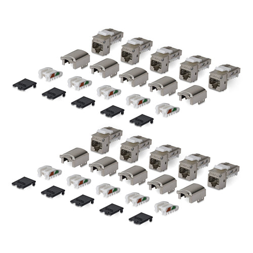 CAT6A STP KEYSTONE JACK 10-PACK 90-DEGREE/TOOLLESS/SHIELDED