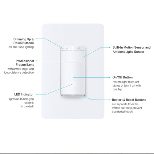 KASA SMART WI-FI DIMMER SWITCH MOTION-ACTIVATED