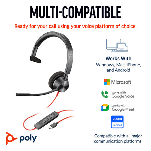 POLY BW 3310-M USB-C HS USB-C/A +USB-C/A (8X216AA)