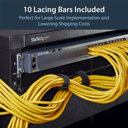 CABLE LACING BAR HORIZONTAL 10PACK SERVER RACK CABLE MANAGEMENT