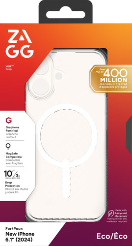 ZAGG LUXE SNAP PHONE CASE FOR IPHONE 16 CLEAR (702315010)