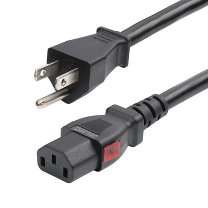 12FT HEAVY DUTY POWER CORD NEMA 5-15P TO LOCKING C13 15A 125V