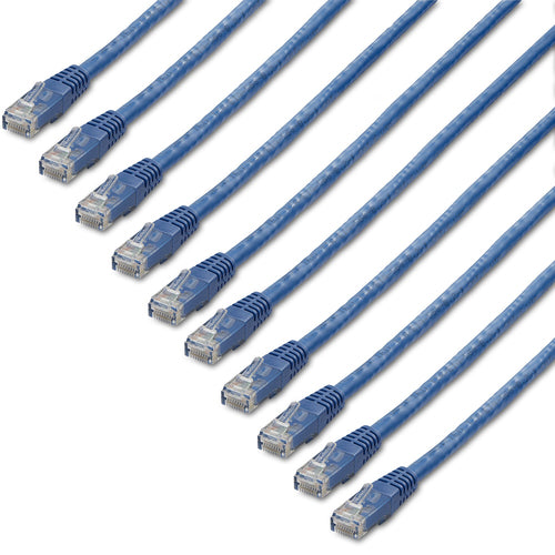 6FT BLACK CAT6 CABLE 10 PACK RJ45 UTP PATCH CABLE GIGABIT LAN