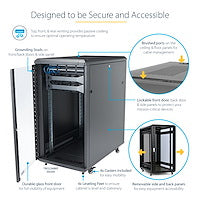 15U SERVER RACK CABINET 4 POST NETWORK EQUIPMENT RACK W/ CASTERS