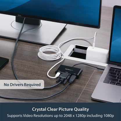USB C MULTIPORT ADAPTER 60W PD VGA USBC MINI TRAVEL DOCK W/ USB