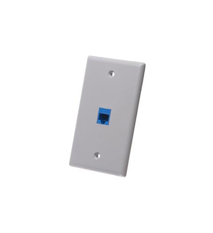 FACEPLATE, FLAT, 1-GANG, 1-PORT, GRAY