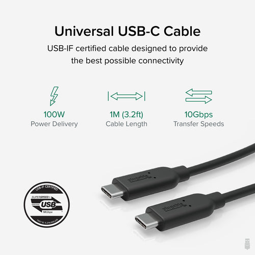 PLUGABLE USBC-C100 10 GBPS USB C TO USB C CABLE