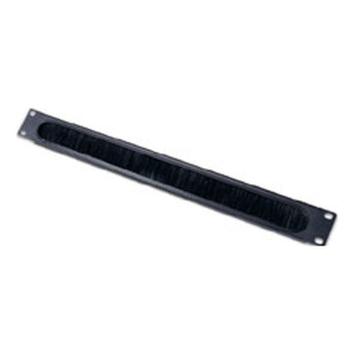 1U CABLE PASS THROUGH W/ BRUSH STRIP BLACK