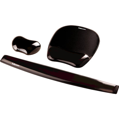 FELLOWES CRYSTALS GEL MOUSEPAD WRIST SUP BLACK 1INX 7.9INX 9.3IN D