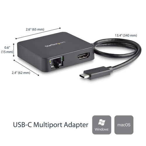 USB C MULTIPORT ADAPTER USBC 4K HDMI USB HUB MINI TRAVEL DOCK