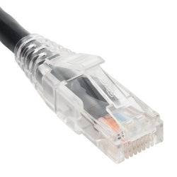 PATCH CORD- CAT5e- CLEAR BOOT- 7' BLACK