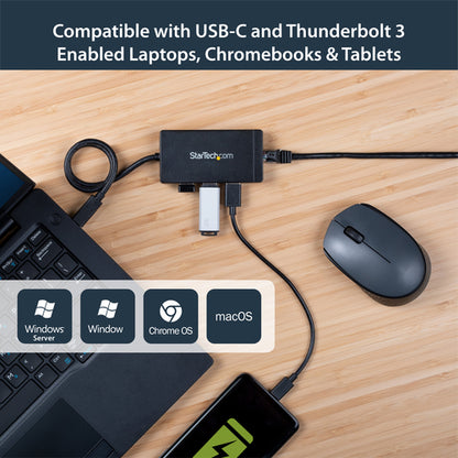 3 PORT USB C HUB WITH ETHERNET TYPE C GIGABIT RJ45 USB ADAPTER HUB