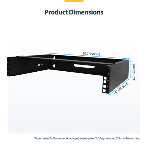 2U WALL MOUNT RACK NETWORK PATCH PANEL MOUNT BRACKET