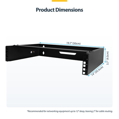 2U WALL MOUNT RACK NETWORK PATCH PANEL MOUNT BRACKET