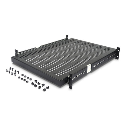 2U SERVER RACK SHELF SLIDING VENTED HEAVY DUTY RACK MOUNT SHELF (UNISLDSHF19)
