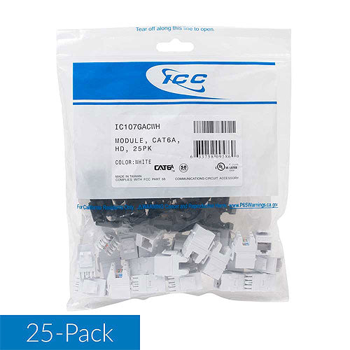 MODULE- CAT6A- HD- 25PK- WHITE